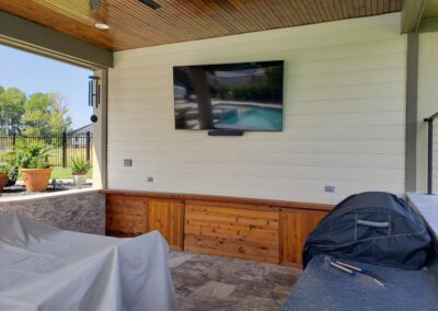 Snyder custom home patio lounge area